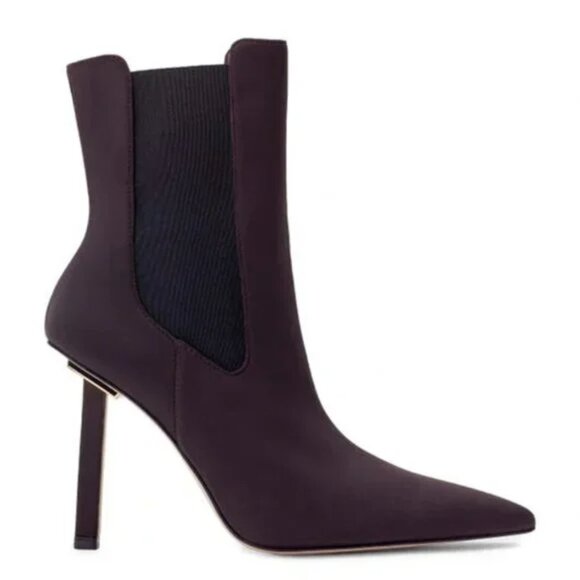 Good American Pointed Toe Chelsea Bootie in Neoprene Chocolate - Picture 2 of 11